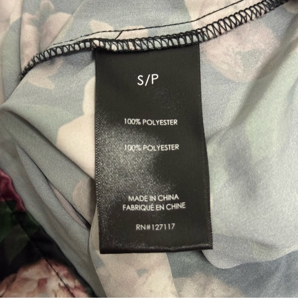 Badgley Mischka Floral Peony Printed Top Long Sleeve Mock Neck Small - Picture 5 of 6